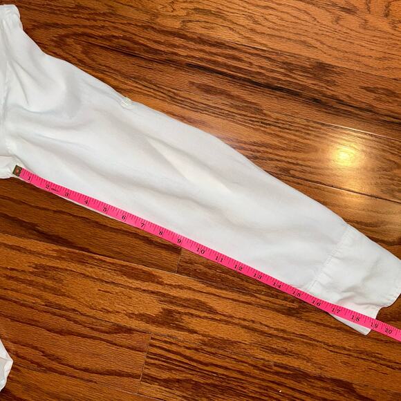 Anthropologie Cloth & Stone White Split Hem Tencel Lindsay Button Up Shirt Small - Picture 12 of 14